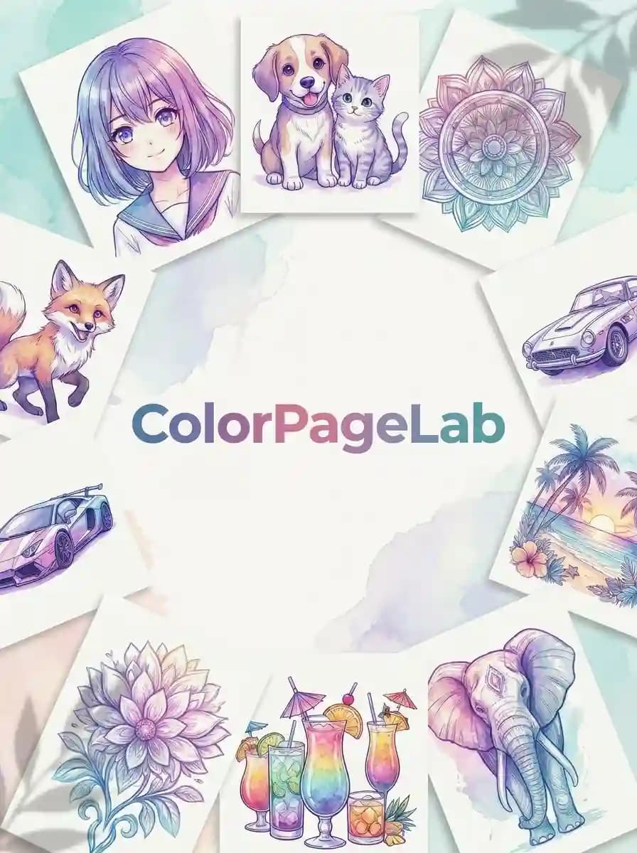 Collection of premium coloring pages — mandalas, animals, and florals